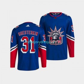 Pánské Hokejový Dres New York Rangers Igor Shesterkin 31 Adidas 2022-2023 Reverse Retro Modrý Authentic